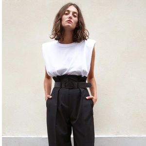 COPY - The Frankie Shop Eva Padded Shoulder Muscle Tee